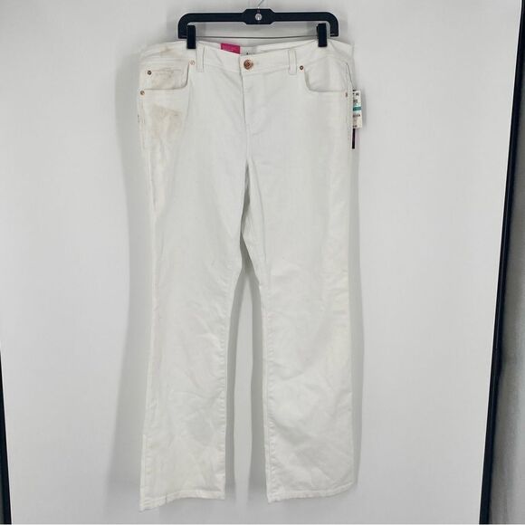 INC Women’s Boot Leg Regular Fit White Denim Pants size 16 - Picture 1 of 6